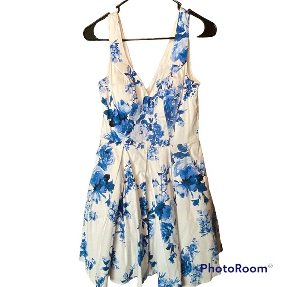 princess polly baby blue dress Trixxi Juniors' Crochet Floral-print Dress - Navy main image 0